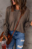 Brown Fiery Solid Color Patchwork Long Sleeve Top Brown Fiery Solid Color Patchwork Long Sleeve Top