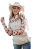 Western Aztec Print Patchwork Double 	Hood Hoodie