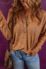 Mustard Rib Knit Drop Shoulder Long Sleeve Henley Top
