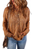 Mustard Rib Knit Drop Shoulder Long Sleeve Henley Top