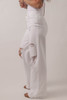 Bright White Heavy Distressed Straight Leg Jeans