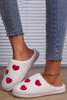 White Valentines Day Hearts Print Plush House Slippers