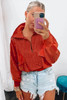 Red Dahlia Mineral Wash Zip up Sweatshirt