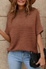 Coffee High Neck Short Bat Sleeve Sweater