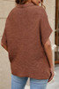 Coffee High Neck Short Bat Sleeve Sweater Coffee High Neck Short Bat Sleeve Sweater