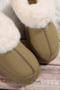 Sage Plush Suede Trim Thick Sole Flat Snow Boots