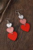 Red Valentines Day Heart Shape Tiered Dangle Earring Red Valentines Day Heart Shape Tiered Dangle Earring