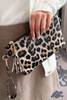 Chestnut Leopard Print Wrist Strap Zipped Wallet