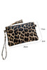 Chestnut Leopard Print Wrist Strap Zipped Wallet