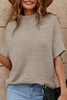 Apricot High Neck Short Bat Sleeve Sweater