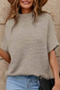 Apricot High Neck Short Bat Sleeve Sweater