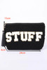 Black Sparkle Letter Pattern Tassel Zipper Makeup Bag