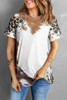 Chestnut Western Leopard Bleached Print Crew Neck T Shirt