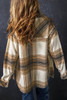 Multicolour Plaid Print Flap Pocket Button Up Shacket