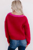 Multicolor Checkered Pattern Heart Detail Textured Sweater Multicolor Checkered Pattern Heart Detail Textured Sweater