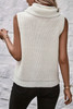 White Central Seam Cowl Neck Sweater Vest