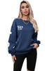 Sail Blue DALLAS Print Balloon Sleeve Oversized Sweatshirt