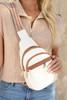 White Multi Zipped Street Casual Sling Bag
