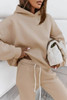 Pale Khaki Chunky Two-piece Hooded Sweatsuit Pale Khaki Chunky Two-piece Hooded Sweatsuit