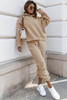 Pale Khaki Chunky Two-piece Hooded Sweatsuit Pale Khaki Chunky Two-piece Hooded Sweatsuit