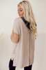 Smoke Gray Color Block High Low Textured Hoodie Smoke Gray Color Block High Low Textured Hoodie
