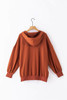 Chestnut V Neck Kangaroo Pocket Oversized Hoodie