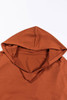 Chestnut V Neck Kangaroo Pocket Oversized Hoodie