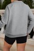 Light Grey Textured Snap Buttons Pullover Plus Size Sweatshirt Light Grey Textured Snap Buttons Pullover Plus Size Sweatshirt