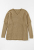 Camel Checkered Textured Batwing Sleeve Sweater