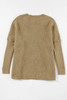 Camel Checkered Textured Batwing Sleeve Sweater