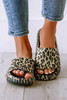 Black Print Thick Sole Slip On Slippers