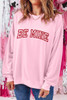 Pink BE MINE Puff Graphic Pullover Sweatshirt Pink BE MINE Puff Graphic Pullover Sweatshirt