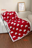 Racing Red Valentine Heart Print Large Plush Blanket