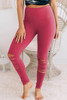 Rose Red Cut-out Skinny High Waist Leggings