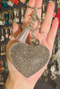 Gold Full Rhinestone Heart Pendant Tassel Key Ring