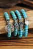 Green Heart Pendant Turquoise Beads Western Bracelet
