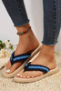 Blue Woven Strap Flat Flip Flops