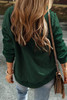 Blackish Green Quilted Patchwork Exposed Seam Hoodie