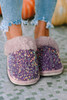 Tillandsia Purple Sequin Furry Indoor Winter Slippers