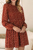 Brown Floral Smocked Bodice Mini Dress