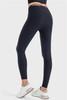 Black Wide Waistband Ribbed Skinny Yoga Pants