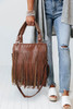 Chestnut Western Fashion Fringed Leather Shoulder Bag