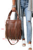 Chestnut Western Fashion Fringed Leather Shoulder Bag