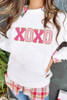 White XOXO Glitter Chenille Cable Knit Pullover Sweatshirt White XOXO Glitter Chenille Cable Knit Pullover Sweatshirt