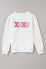White XOXO Glitter Chenille Cable Knit Pullover Sweatshirt White XOXO Glitter Chenille Cable Knit Pullover Sweatshirt