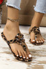 Brown Leopard Print Flower Flip Flop