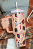 Apricot Pink Western Aztec Steer Head Stainless Tumbler 1200ml