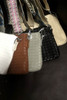 Beige Argyle Pattern Strap Woven Textured Shoulder Bag