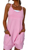 Pink Spaghetti Straps V Neck Jersey Romper
