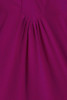 Rose Red Notched Neck Wide Sleeve Pleated Plus Size Dress